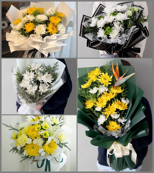 山东莱芜莱城区牛泉镇南三官庙村白事花束代送